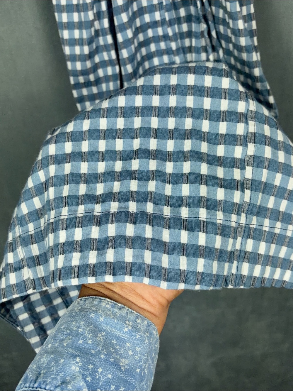 Free People Lucinda Gingham Midi Dress Size Large Blue Check Cottage Coastal NWT - Picture 9 of 14